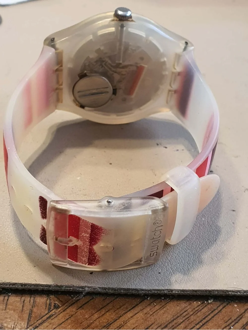 Swatch Swiss Tramonto Occaso White/Pink Resin Women's Watch